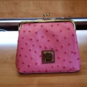 NWT Dooney & Bourke Hot Pink Ostrich Kisslock